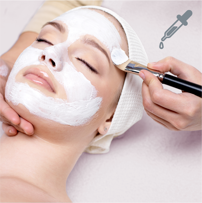 A lady getting facial treatment
